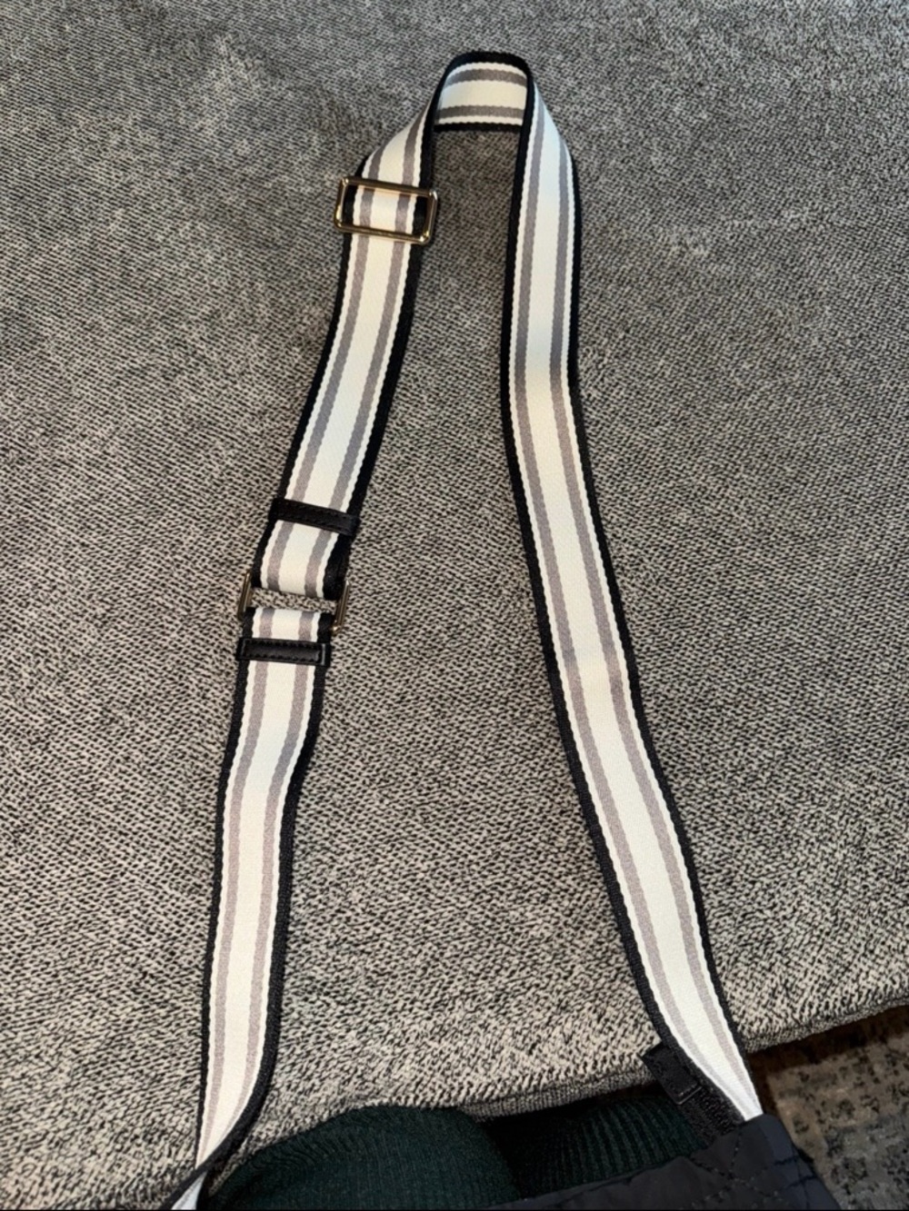 Marc Jacobs Black Quilted Nylon Crossbody with Striped Strap - Picture 4 of 4